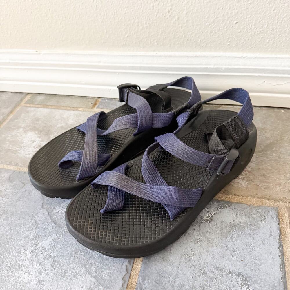 Chaco Z Strap Sandals Navy Blue Black Vibram Sole Hiking Outdoor Mens Size 9